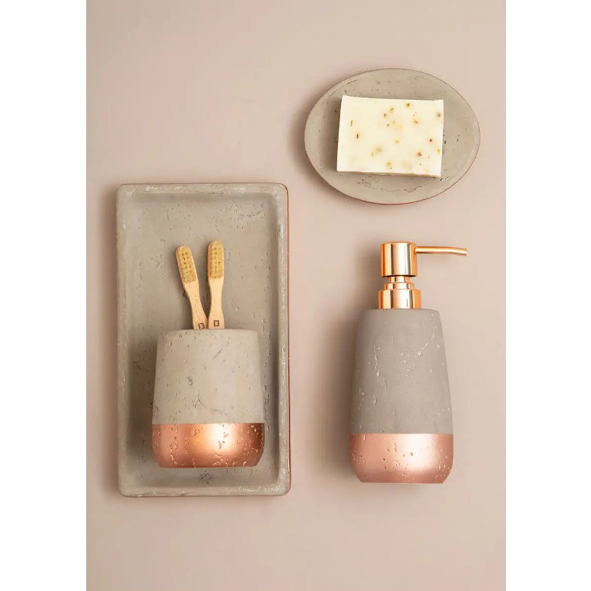 Concrete and Copper Bathroom Tray